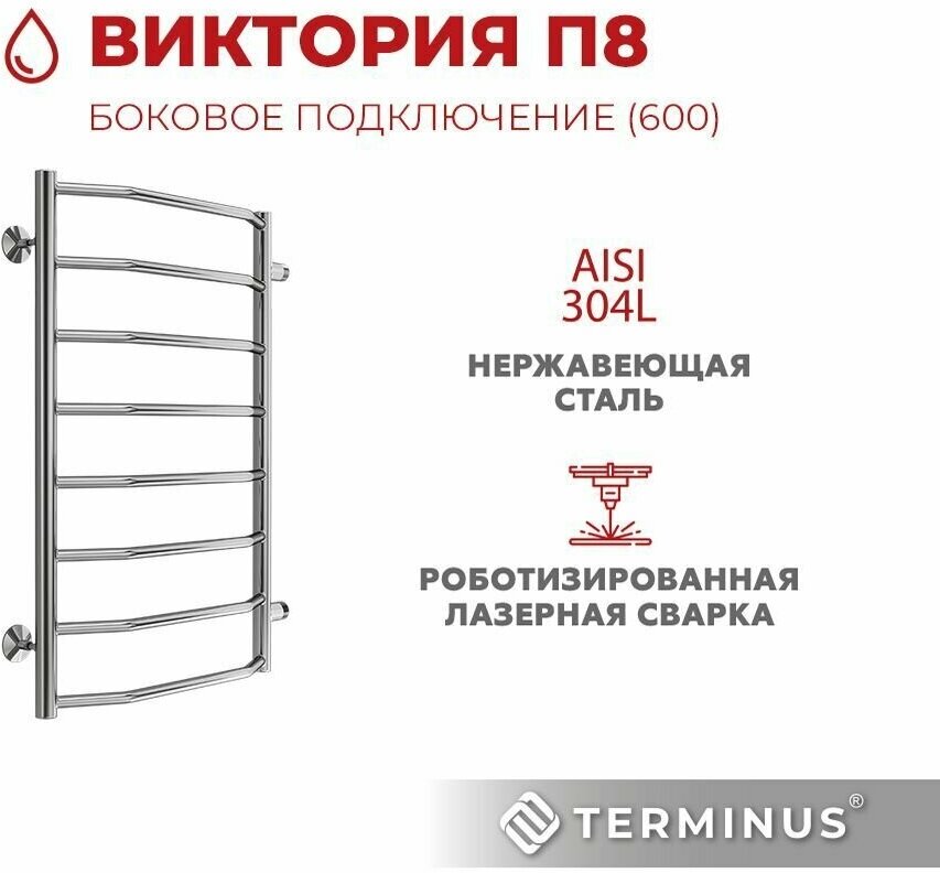 Полотенцесушитель водяной Виктория П8 500х800 бп600 TERMINUS