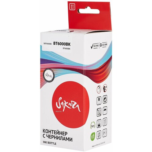 10 шт. Чернила совместимые Sakura BT6000BK черные, 140 мл, 7300 стр. для Brother (SIBT6000BK) картридж brother bt6000bk черный чернила