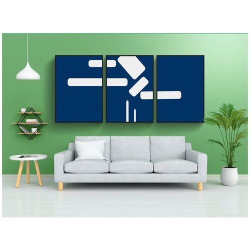 фото Набор модулных постеров для интерьера "с барьерами, препятствие расы, прыжки" 60x90 см. в тубусе, без рамки lotsprints