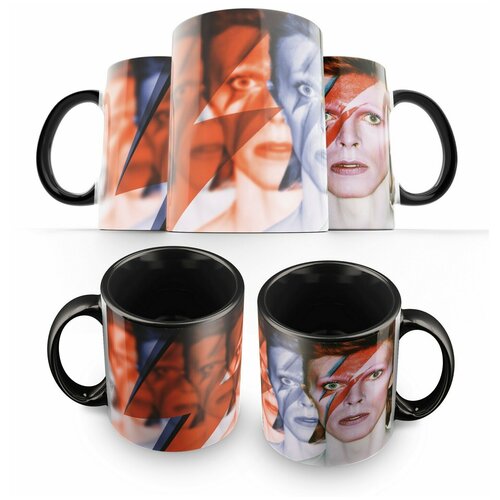 фото Кружка черная david bowie( jefferson airplane, jimie hendrix, my blood valentine, new order, slowdive, the smiths, the stooges) -1 creative mug