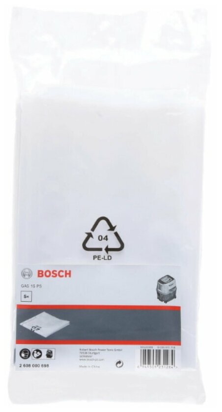 Мешок пластиковый для GAS 15PS (5 шт.) Bosch 2608000698