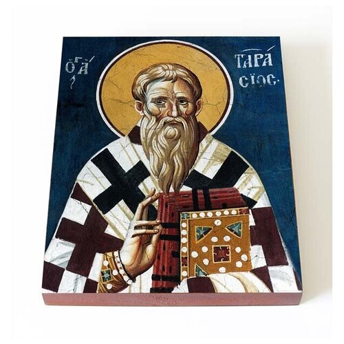 Святитель Тарасий Константинопольский, икона на доске 13*16,5 см