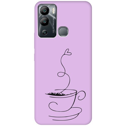 Силиконовый чехол на Infinix Hot 12i / Инфиникс Хот 12и Silky Touch Premium с принтом Coffee Love сиреневый силиконовый чехол на infinix hot 12i инфиникс хот 12и silky touch premium с принтом dogs pattern сиреневый