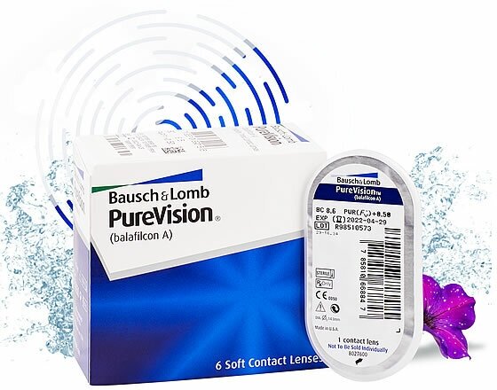 Контактные линзы Bausch & Lomb PureVision, 6 шт., R 8,3, D -5,75