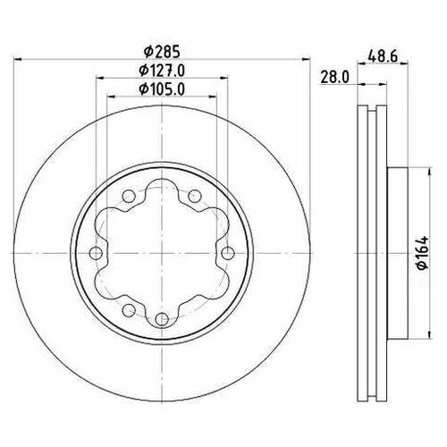 фото Тормозной диск nisshinbo nd1049 для toyota hiace iv, v, regiusace, toyoace c