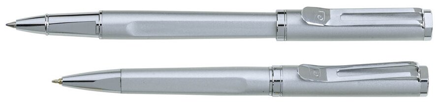 Набор Pierre Cardin Pen & Pen: ручка шариковая + роллер, латунь, цвет серебристый (PC0827BP/RP)