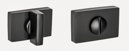 Изображение товара Завертка сантехническая/межкомнатная, накладная, прямоугольная к ручкам ренц, черный