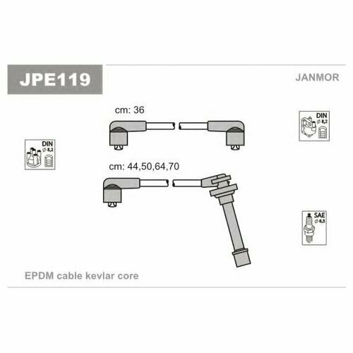 Комплект проводов зажигания Janmor JPE119