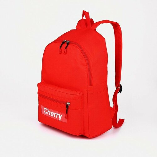 Рюкзак на молнии, 3 наружных кармана, цвет красный