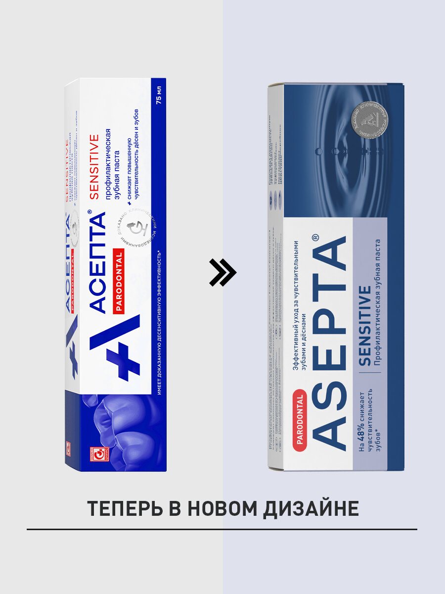 Зубная паста Сенситив от чувствительности зубов и десен, от кариеса и налёта, для укрепления эмали, без фтора, 75мл — фото 1