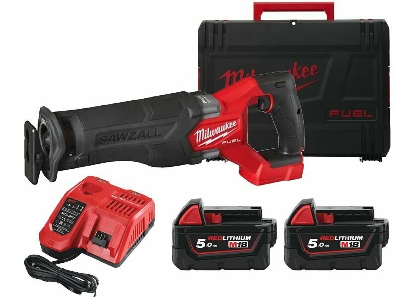 Milwaukee 4933478291 Сабельная пила аккумуляторная Milwaukee M18 FSZ-502X, 18В (2x 5Ач) - фото №1