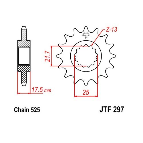 Звезда Мотоциклетная Jt Jtf297.15 JT Sprockets арт. JTF297.15