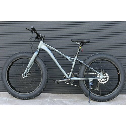 Фэтбайк Richiesto TT120 8 скоростей 24x40 Гидравлические тормоза горный Вездеход Спортивный Взрослый Подростковый серый с надписью 2943500₽