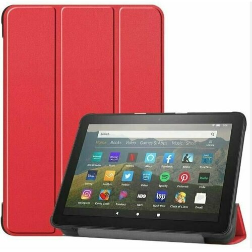 Умный чехол для Amazon Kindle Fire HD 8 2018/2017/2016, красный ультратонкий ударопрочный чехол mypads для планшета amazon kindle fire 7 2022