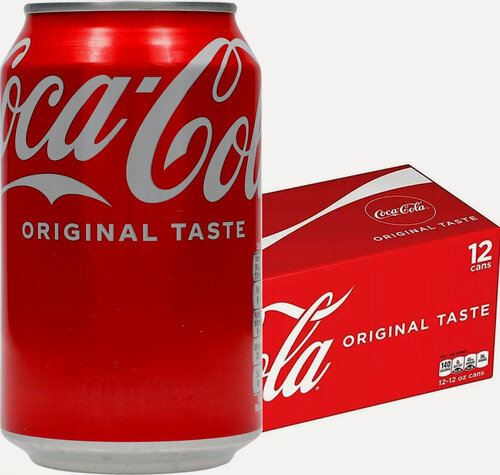 Изображение товара Газированный напиток Coca-Cola Classic (Кока-кола оригинальный вкус), США, 0.355 л, металлическая банка 12шт.