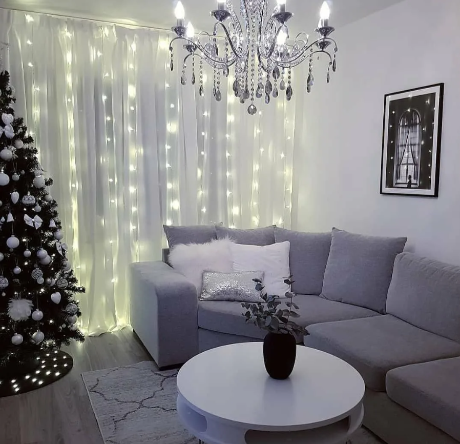 Гирлянда занавес/штора с с золотистыми диодами 3х3м, 360LED — фото 1