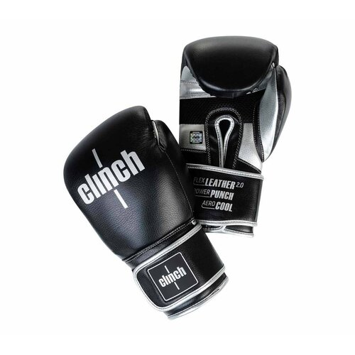 Перчатки боксерские Clinch Punch 2.0 черно-серебристые 10 унций