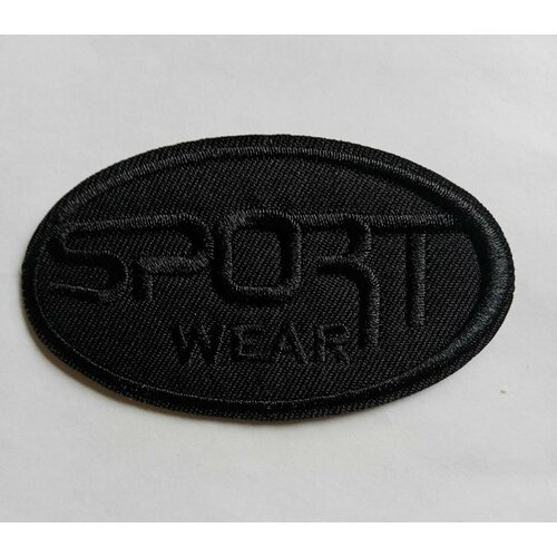 Термоаппликация, нашивка *SPORT wear* 8,5х5,0см. черного цвета