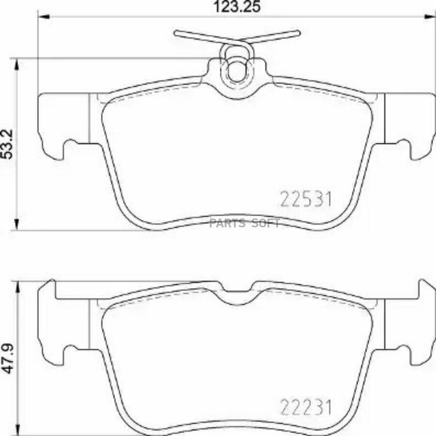 BREMBO P24175 Колодки тормозные дисковые задн. FORD KUGA II (DM2) 05/12-> / FORD KUGA II Van 05/12-> / FORD MONDEO