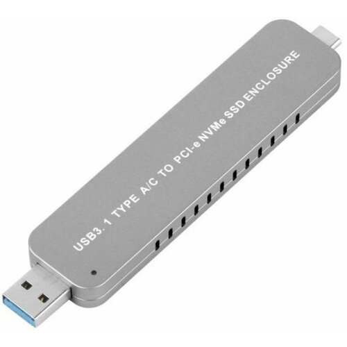 Контейнер ORIENT 3552U3, USB 3.1 Gen2 для SSD M.2 NVMe 2242/2260/2280 M-key, PCIe Gen3x2 (JMS583),10 GB/s, поддержка UAPS, TRIM, разъем USB3.1 Type-A +