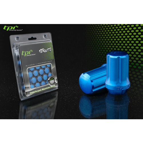 Гайки колесные 12*1,25*33 конус, 20 шт. и спецключ, алюминий, синие TPI-SD03