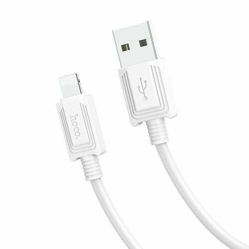 USB кабель HOCO X73 Lightning 8-pin, 2.4А, 1м, PVC (белый) usb c кабель hoco x73 lightning 8 pin 3а pd27w 1м pvc черный
