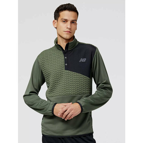 фото Худи new balance толстовка new balance heatloft, размер l, зеленый