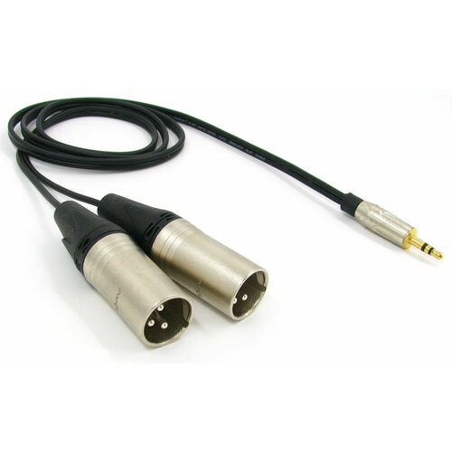 Y - Кабель 2 x XLR папа - mini JACK 3,5 стерео (C124) netaudio, длина 1 метр