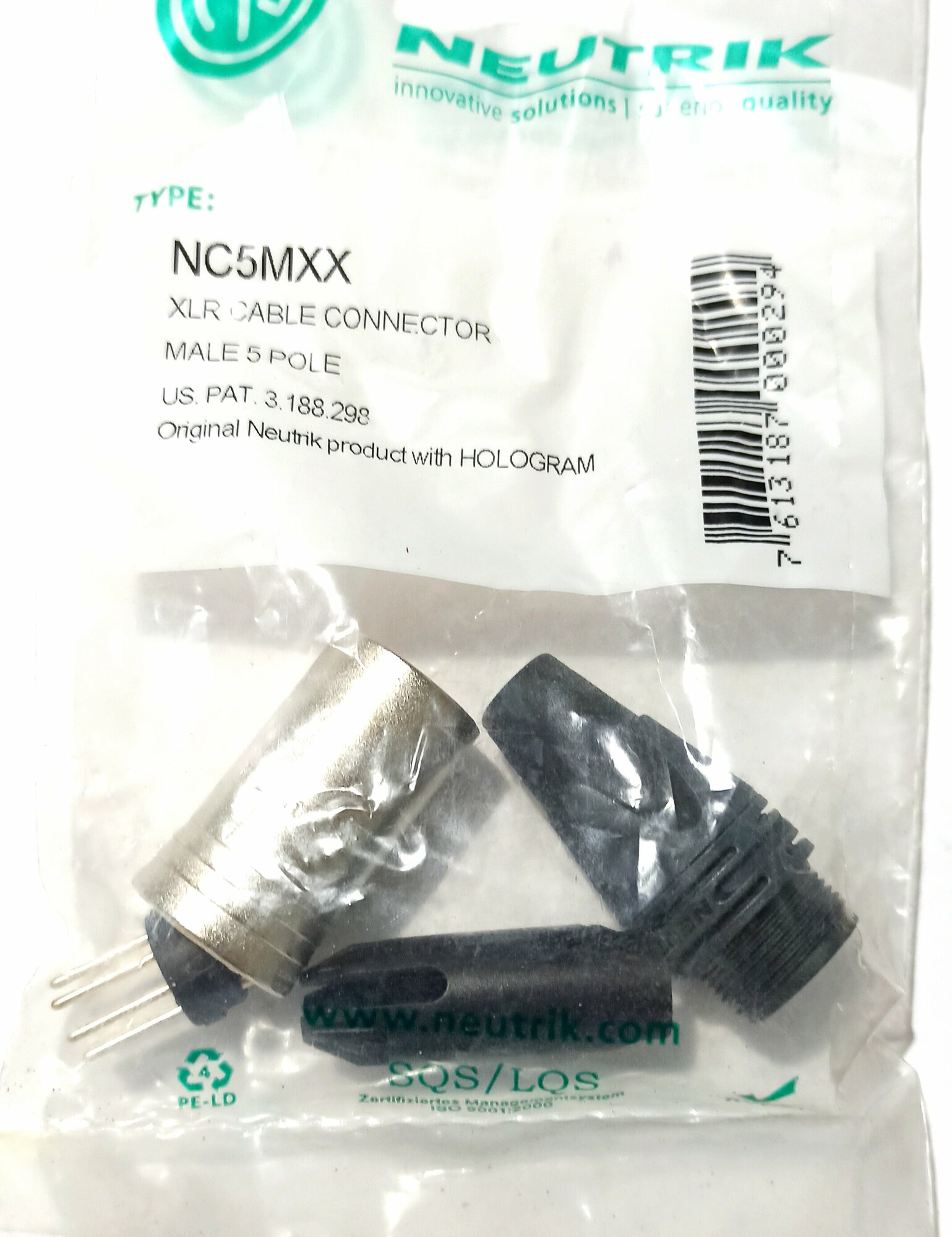 Разъем XLR (Папа) Neutrik NC5MXX