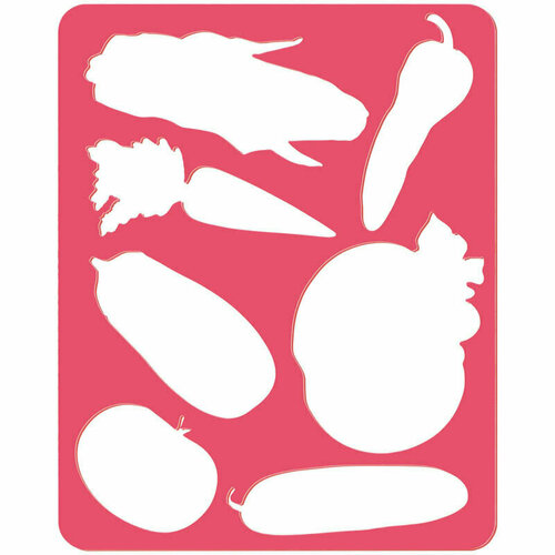 Трафарет-раскраска СТАММ Овощи, пакет, европодвес, 20 штук, 167558