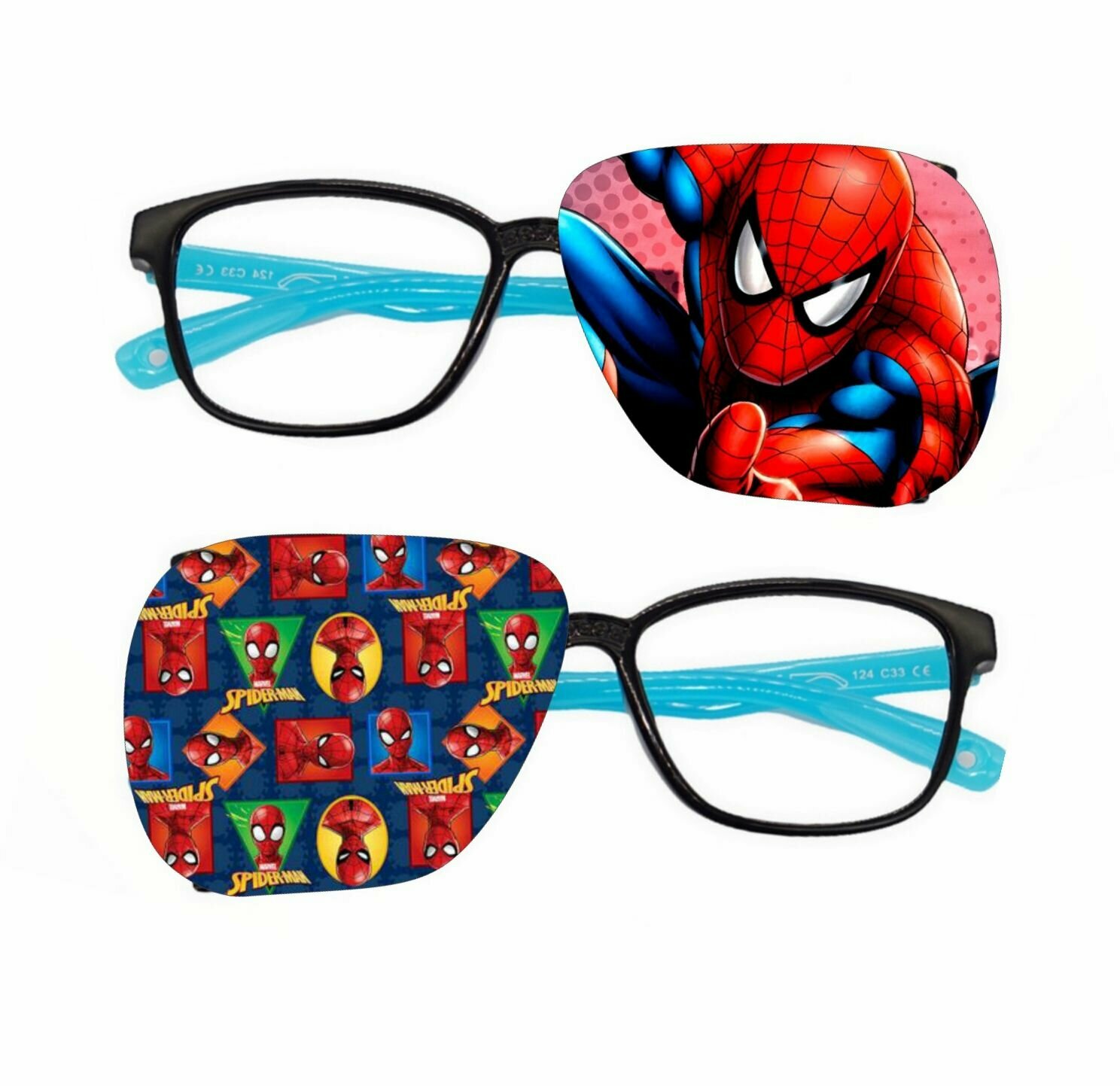 Окклюдер на очки "Человек-Паук" (Размер S) на левый и правый глаз в комплекте 2 шт