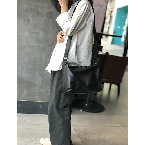 Сумка кросс-боди , фактура гладкая, черный