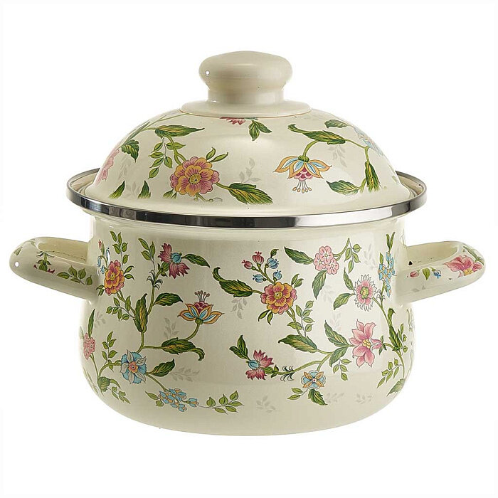 Кастрюля эмалированная 15 л. MetaLLoni EM-1504 Прованс из нержавеющей стали