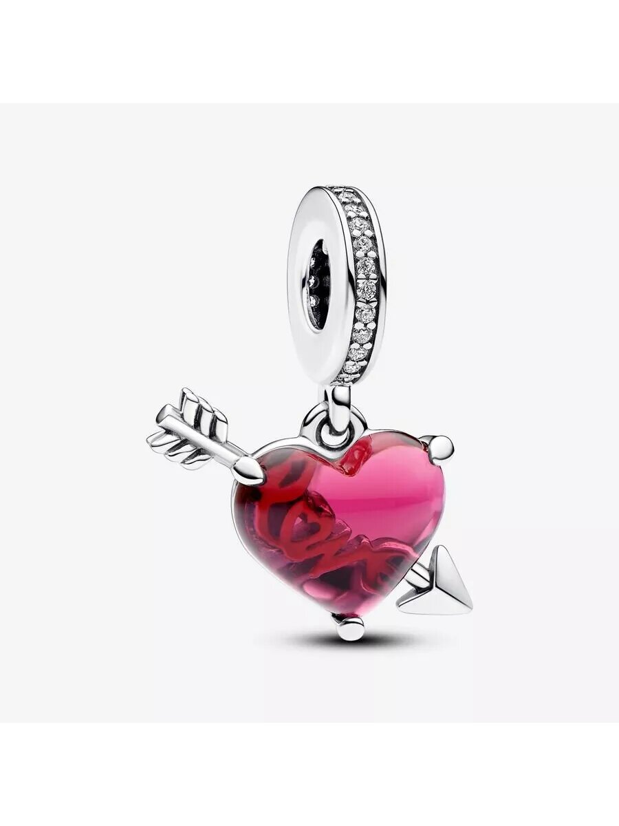 Шарм Пандора Red Heart & Arrow Murano...