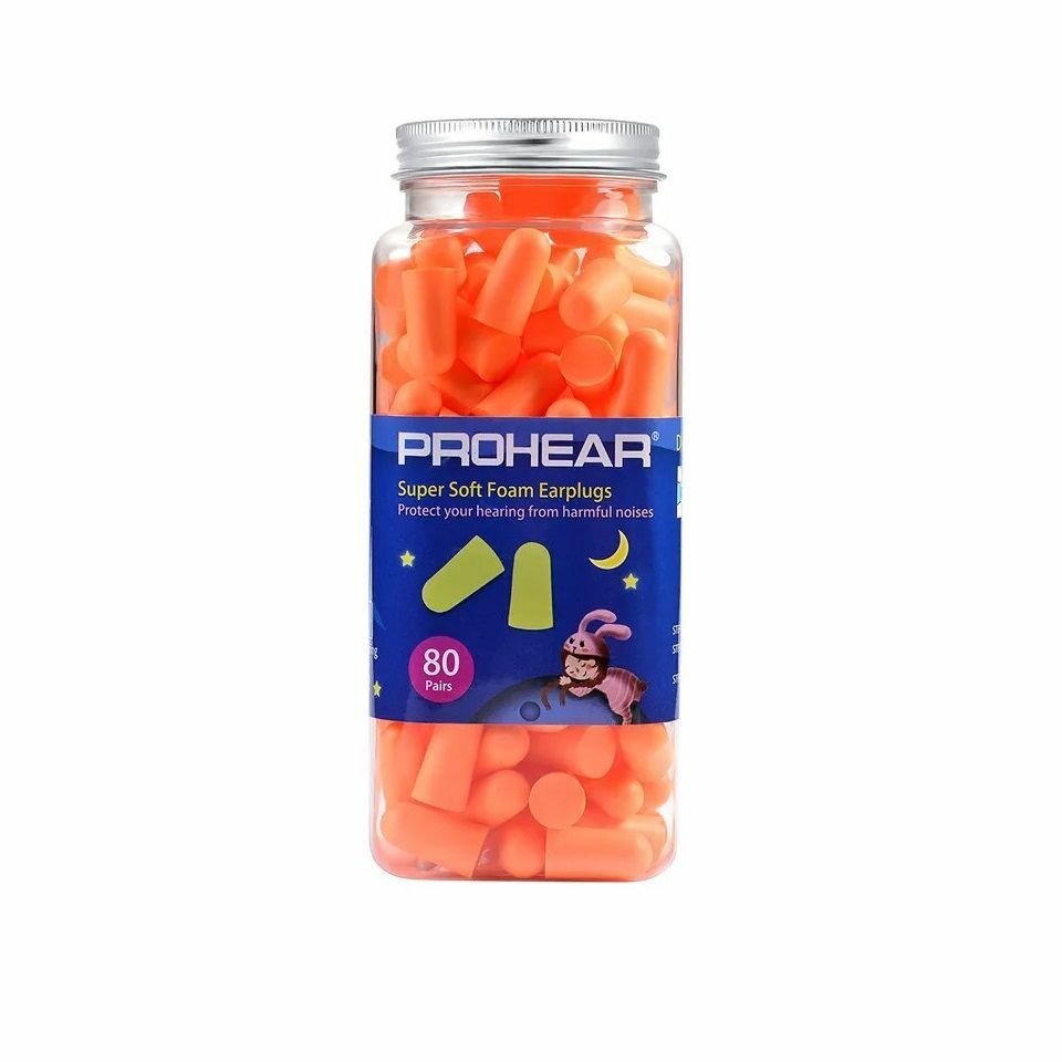 Супер мягкие беруши для сна ZOHAN из пеноматериала 160 штук, шумозащитные беруши многоразовые для блокировки шума во время сна с чехлом для переноски 80 пар