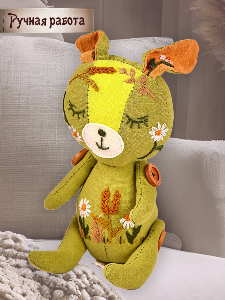 Игрушка мягкая Зайка Колосок ручная работа
