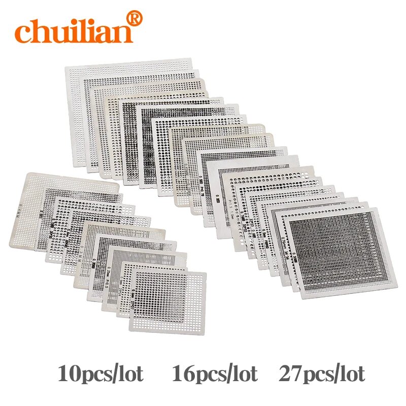 Универсальные трафареты для микросхем BGA, 16pcs template