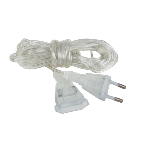 Удлинитель для гирлянды, прозрачный, длина кабеля 5 метров