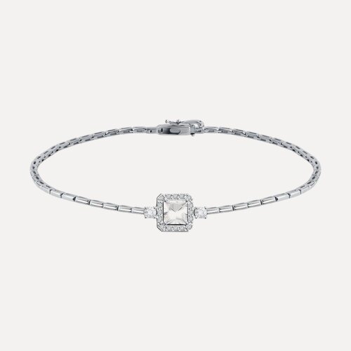 Изображение товара Браслет, белое золото, 585 проба, бриллиант, горный хрусталь