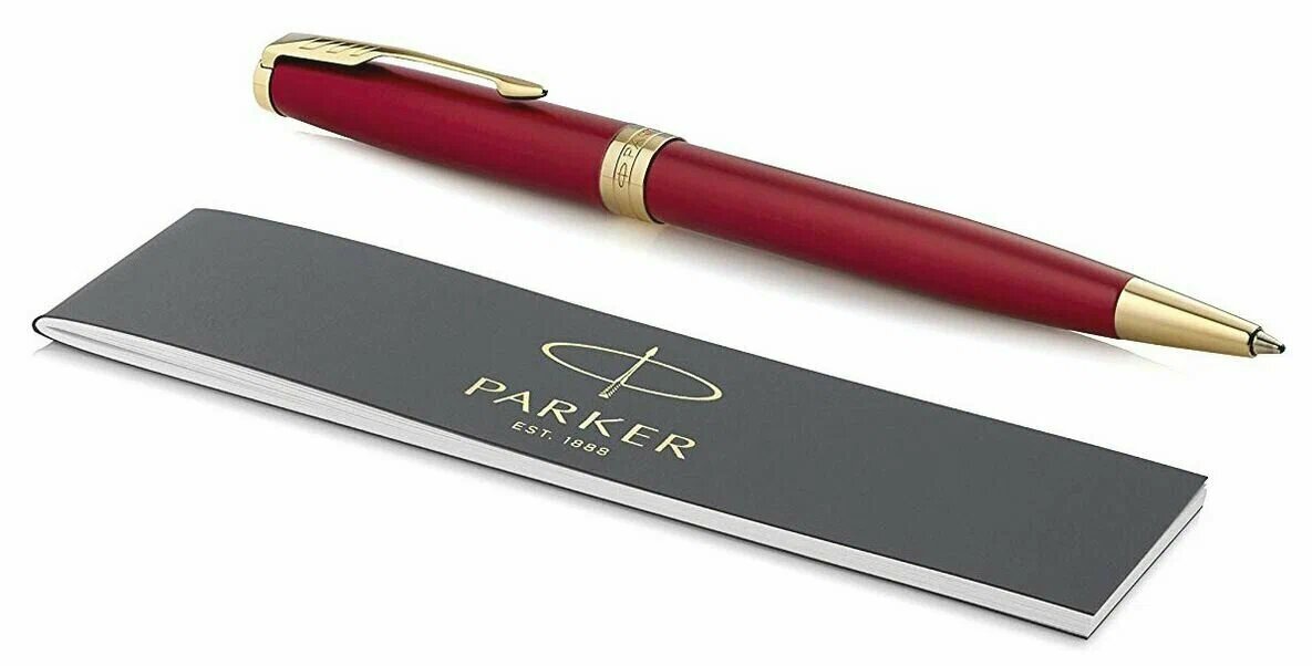 Ручка шариковая Parker Sonnet Core K439 Slim (1931477) LaqRed GT M черные чернила подар.кор. - фото №12