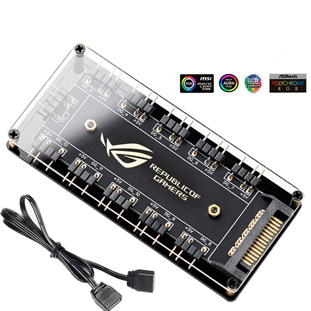 ARGB хаб/контроллер для вентиляторов 5v / Разветвитель ARGB для аргб вентиляторов