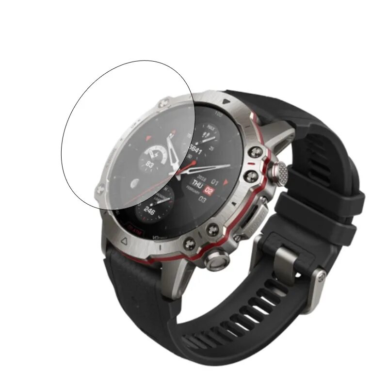 Защитное стекло для Amazfit GTR 4/ Amazfit Falcon, олеофобный слой, противоударное, прозрачное 3D — фото 1