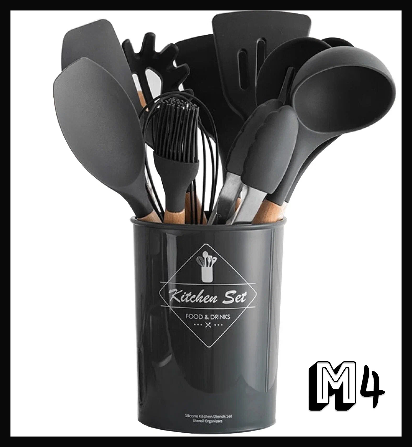 Набор навесок Kitchen Set силикон (11 шт.) черный 32 см 11 12 см