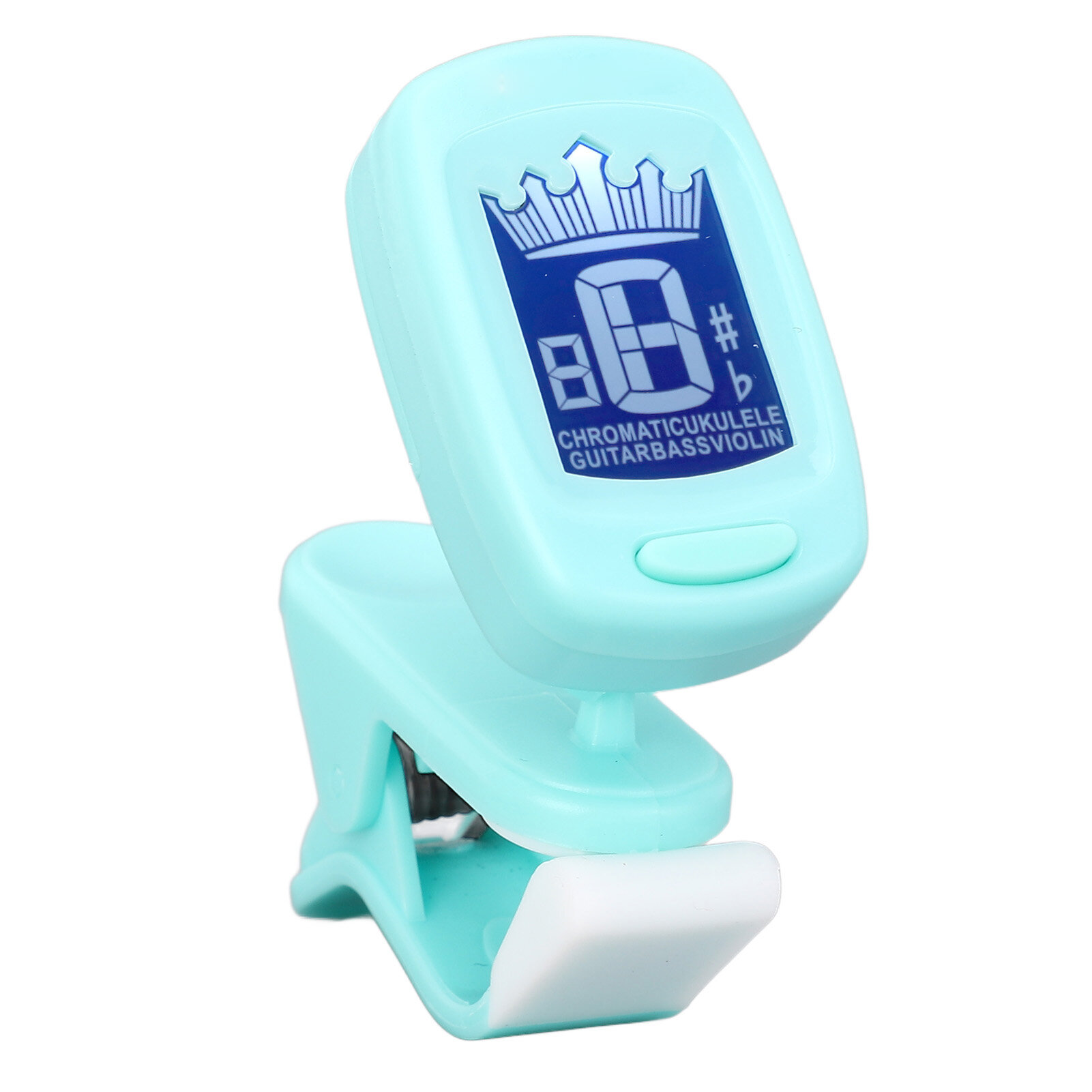 Тюнер для гитары с клипсой ABS Anti Slip с автоматическим отключением, цифровой электронный тюнер для бас-скрипки, укулеле, светло-зеленый