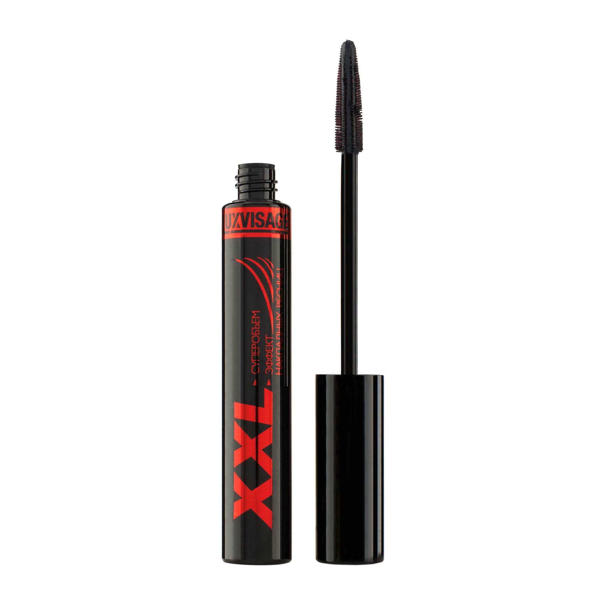 Тушь для ресниц LUXVISAGE "XXL", эффект накладных ресниц, чёрная, 2шт