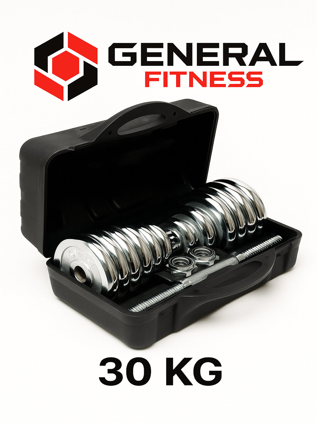 Набор гантелей 30кг, для тренировок дома и в зале, с металлическим диском 30