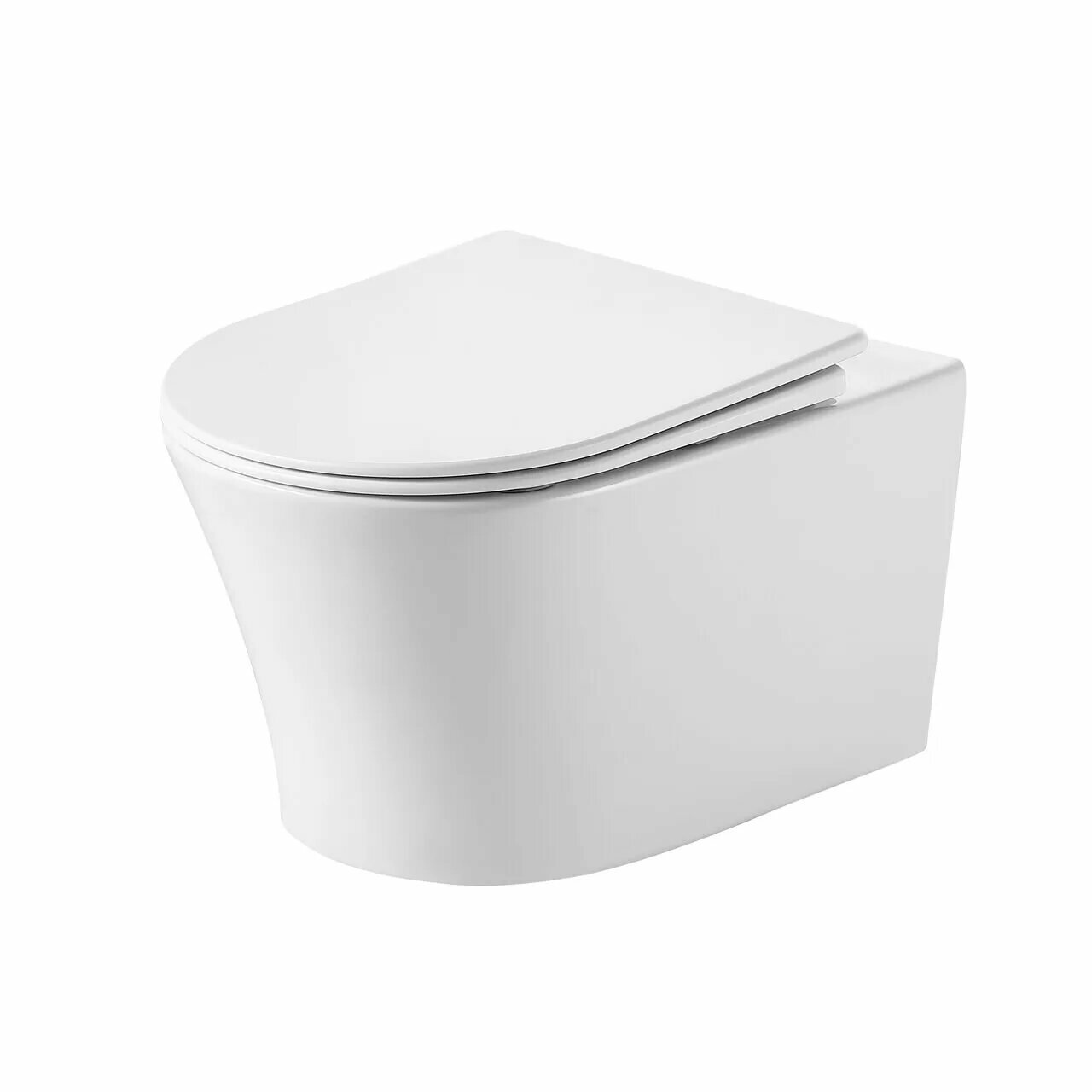 Унитаз подвесной Grossman Thin Rim GR-5604SQ 520х360х355 тонкий ободок белый с тонкой крышкой микролифт смыв торнадо