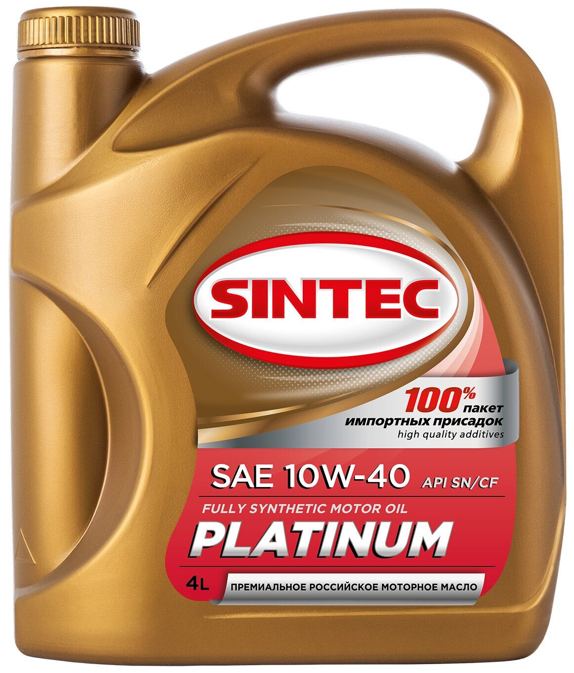 Моторное масло SINTEC PLATINUM SAE 10W-40 API SN/CF 4 л