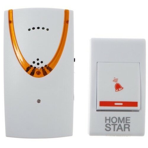 Звонок HomeStar HS-0104, беспроводной, 8,6 МВт, 32 мелодии, 80-90дБ, r=100м, 433.05Мгц, микс