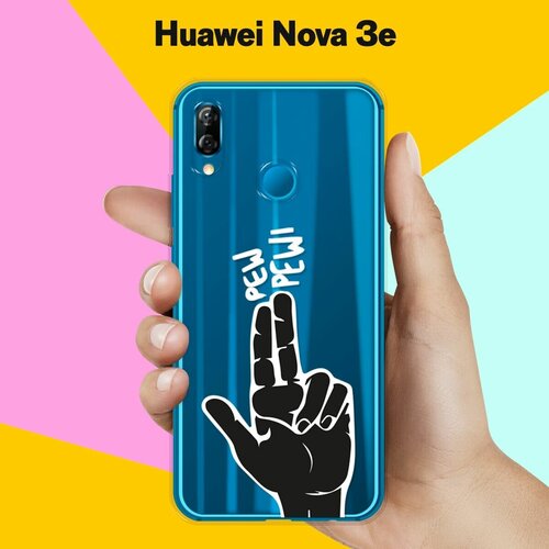 Силиконовый чехол Pew-Pew на Huawei Nova 3e